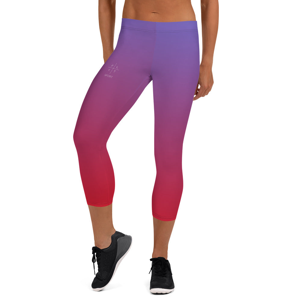 Cobalt Crescendo FLAKOUT Sport Women's Capri Leggings - FLAKOUT