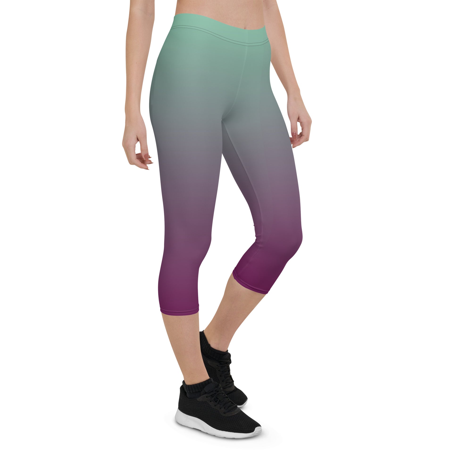 Wineberry Blossom Women's Capri Leggings - FLAKOUT