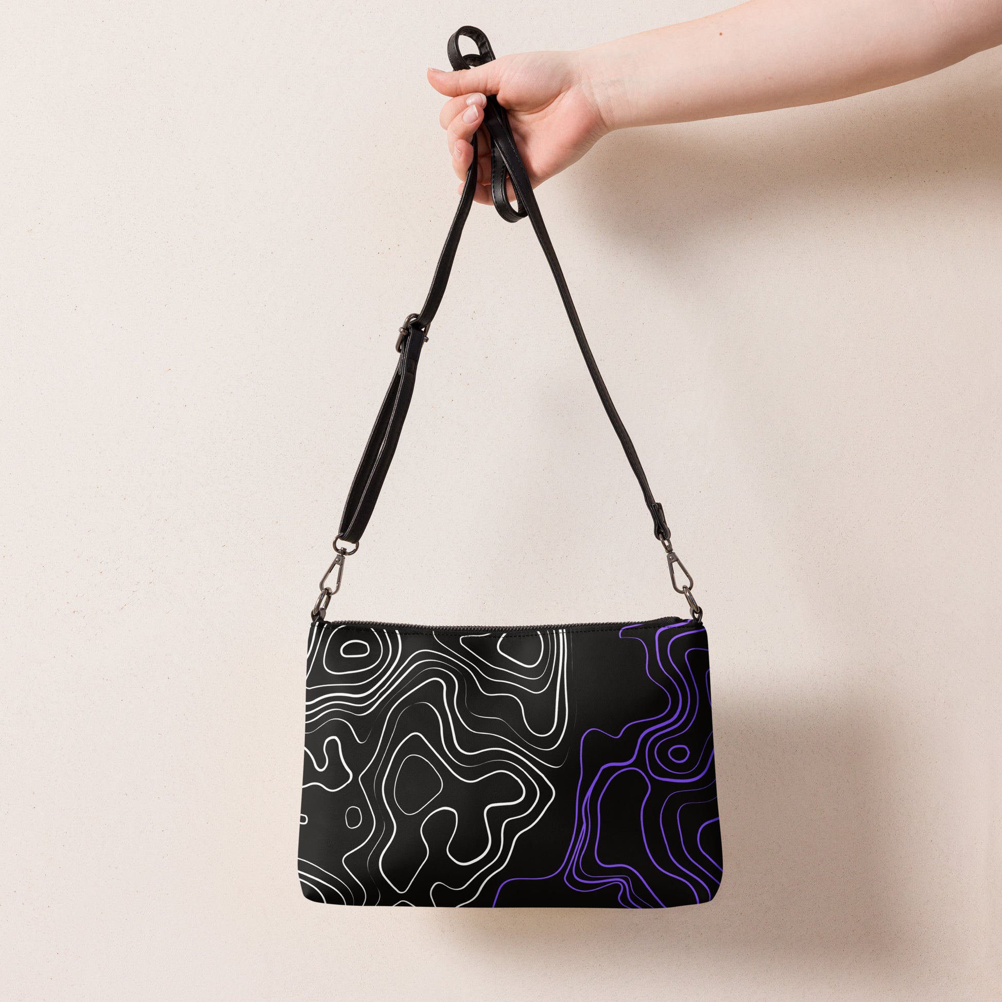 Liquefied Waves Leather Crossbody Bag - FLAKOUT