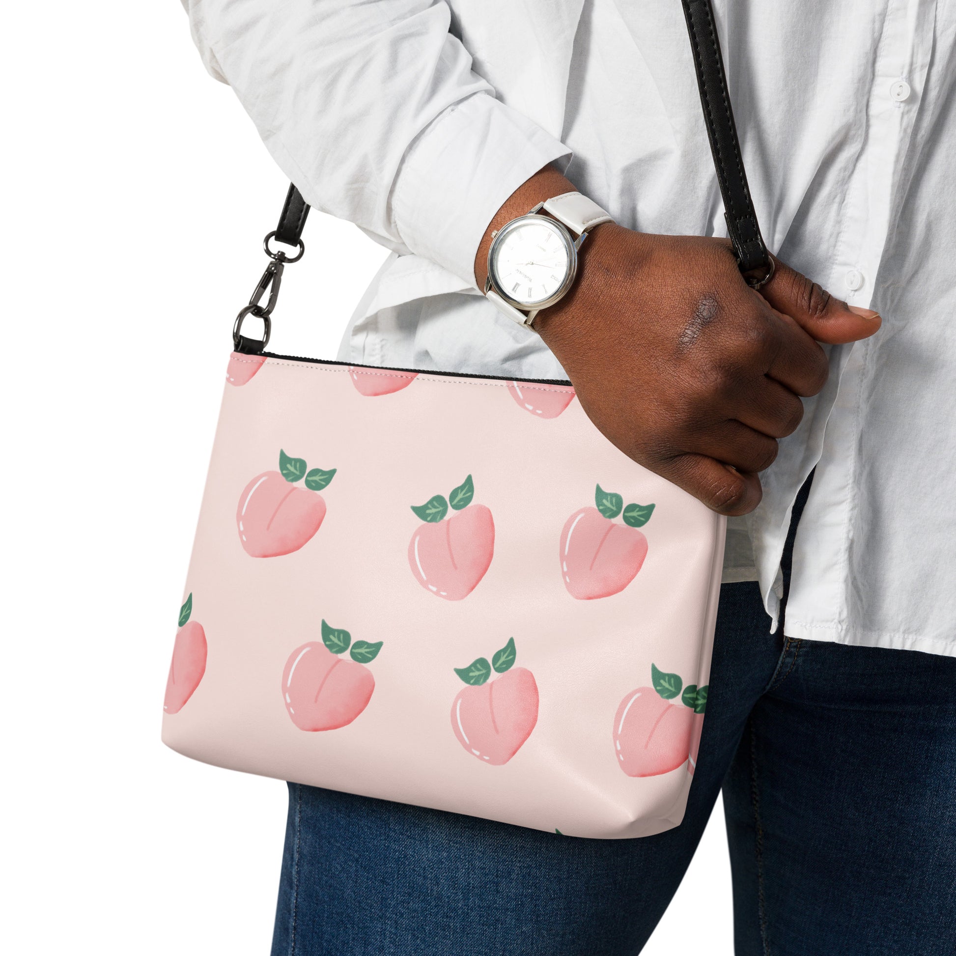 Peach Nectar Leather Crossbody Bag - FLAKOUT