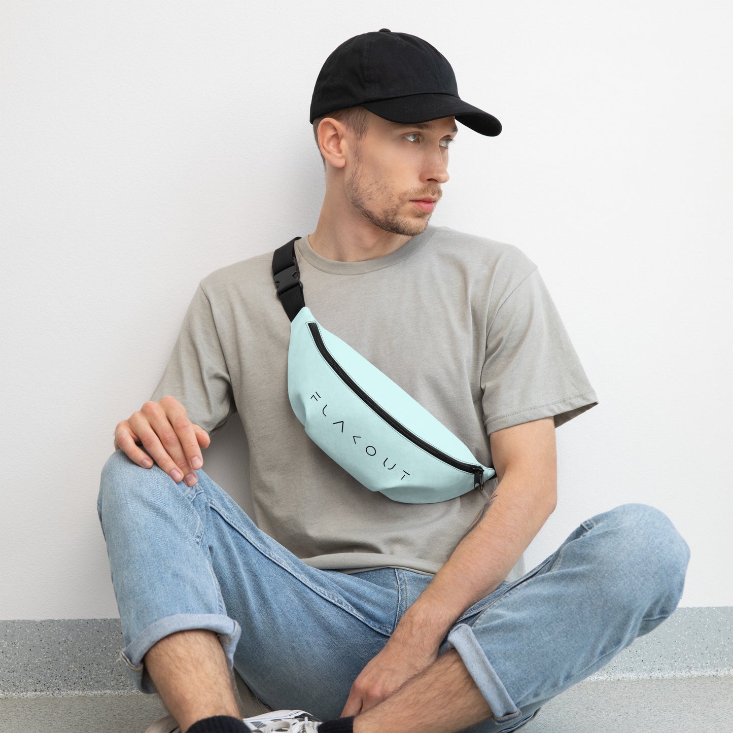 Unisex Water-resistant Fanny Pack - Light Blue - FLAKOUT