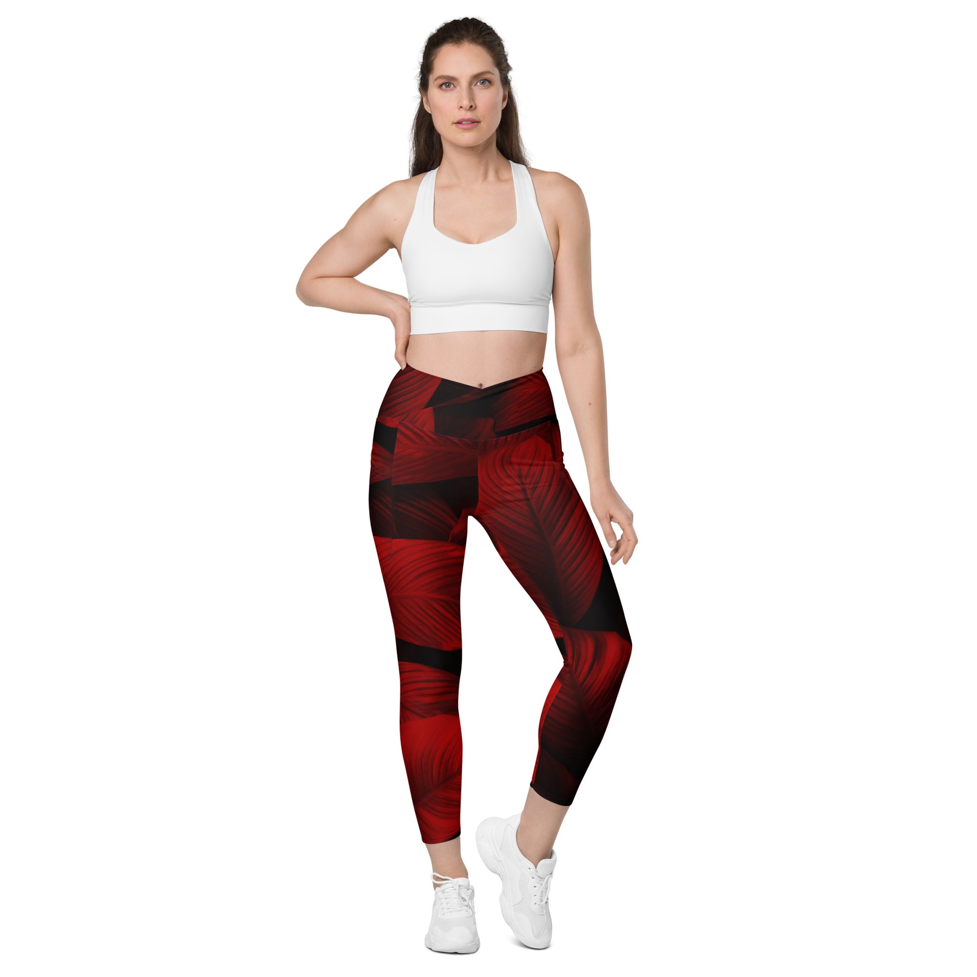 Redveil Women's Recycled Crossover Leggings With Pockets - FLAKOUT