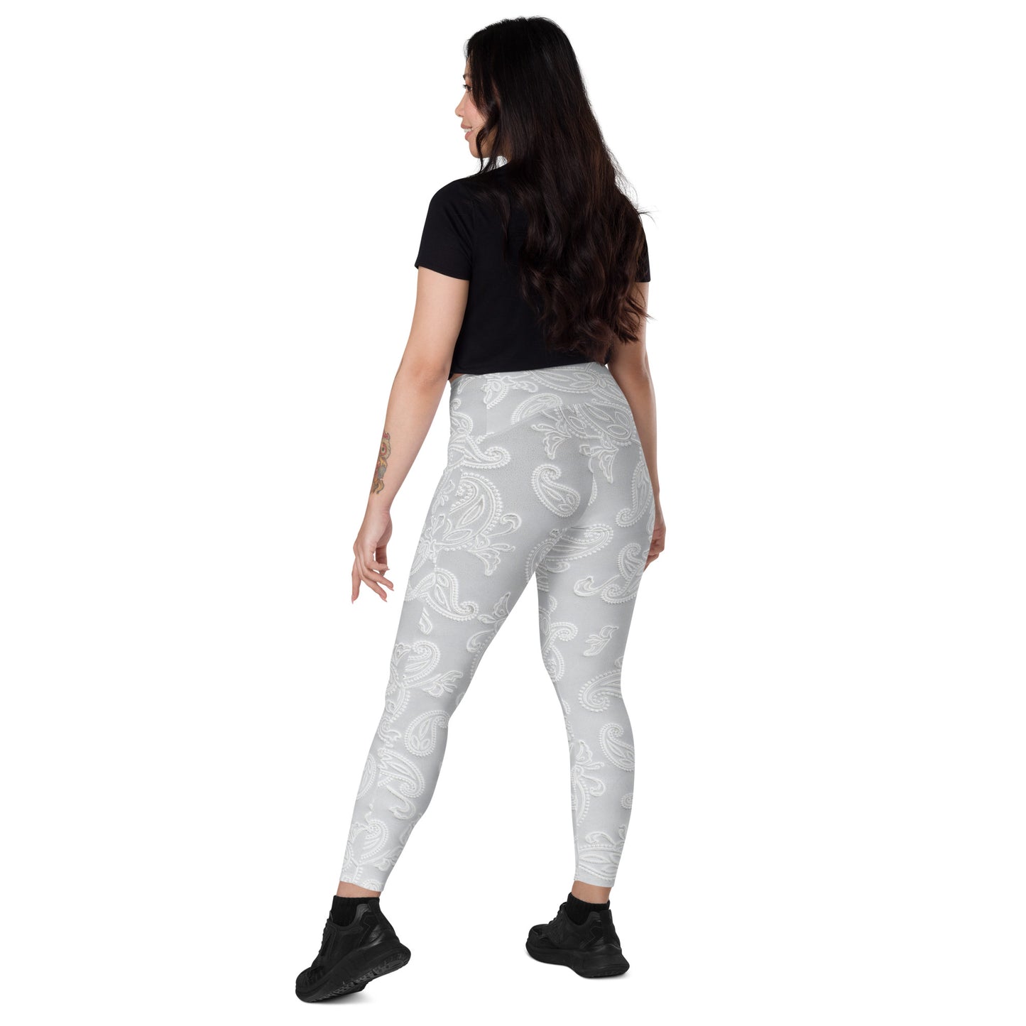 Fabric Sigils Women's Recycled Crossover Leggings With Pockets - FLAKOUT