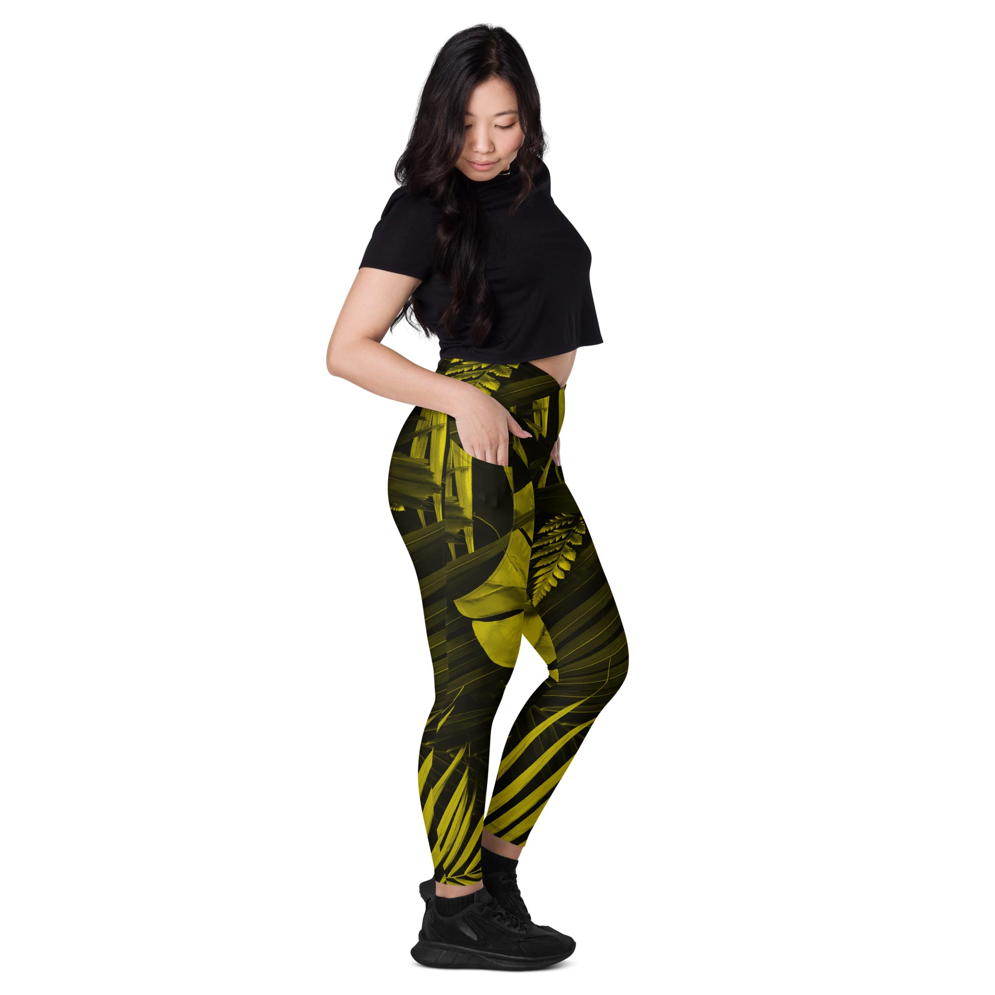 Yellowaze Women's Recycled Crossover Leggings With Pockets - FLAKOUT