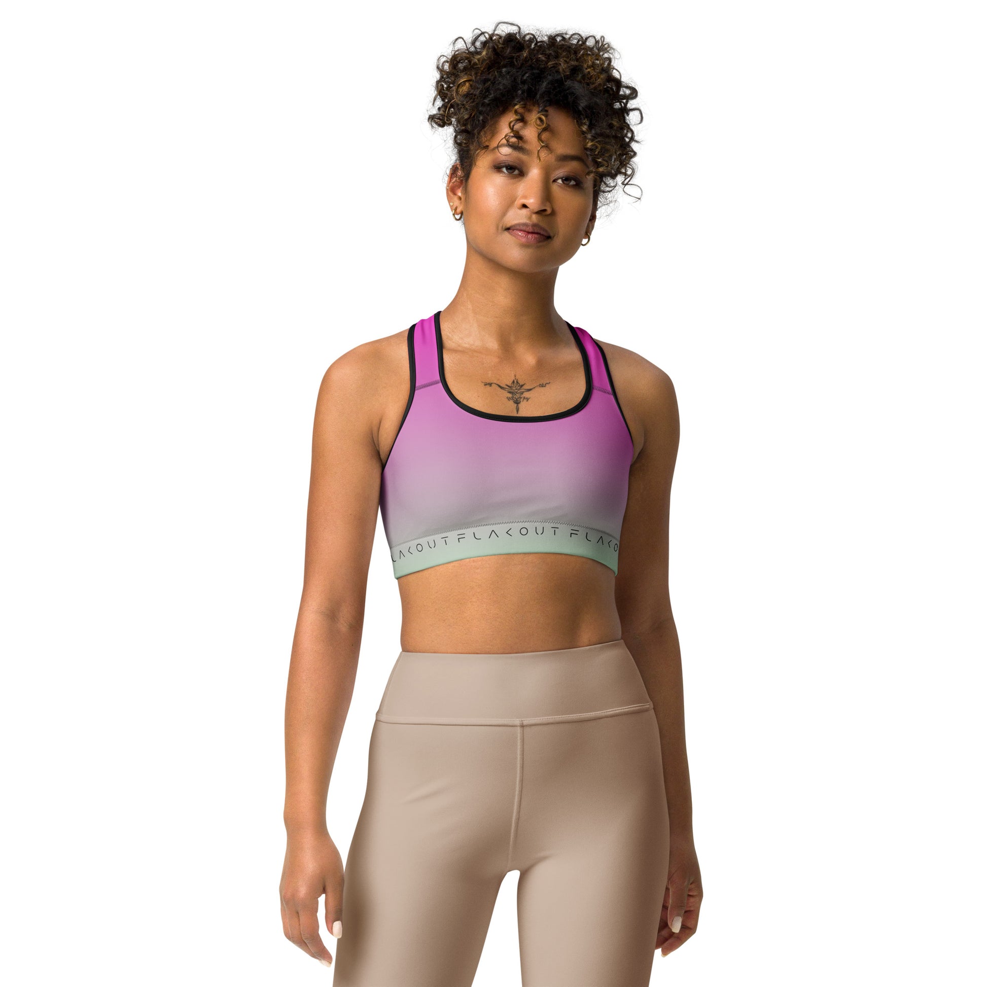 Fuchsia Fantasy Women's Sports Performance Bra - FLAKOUT