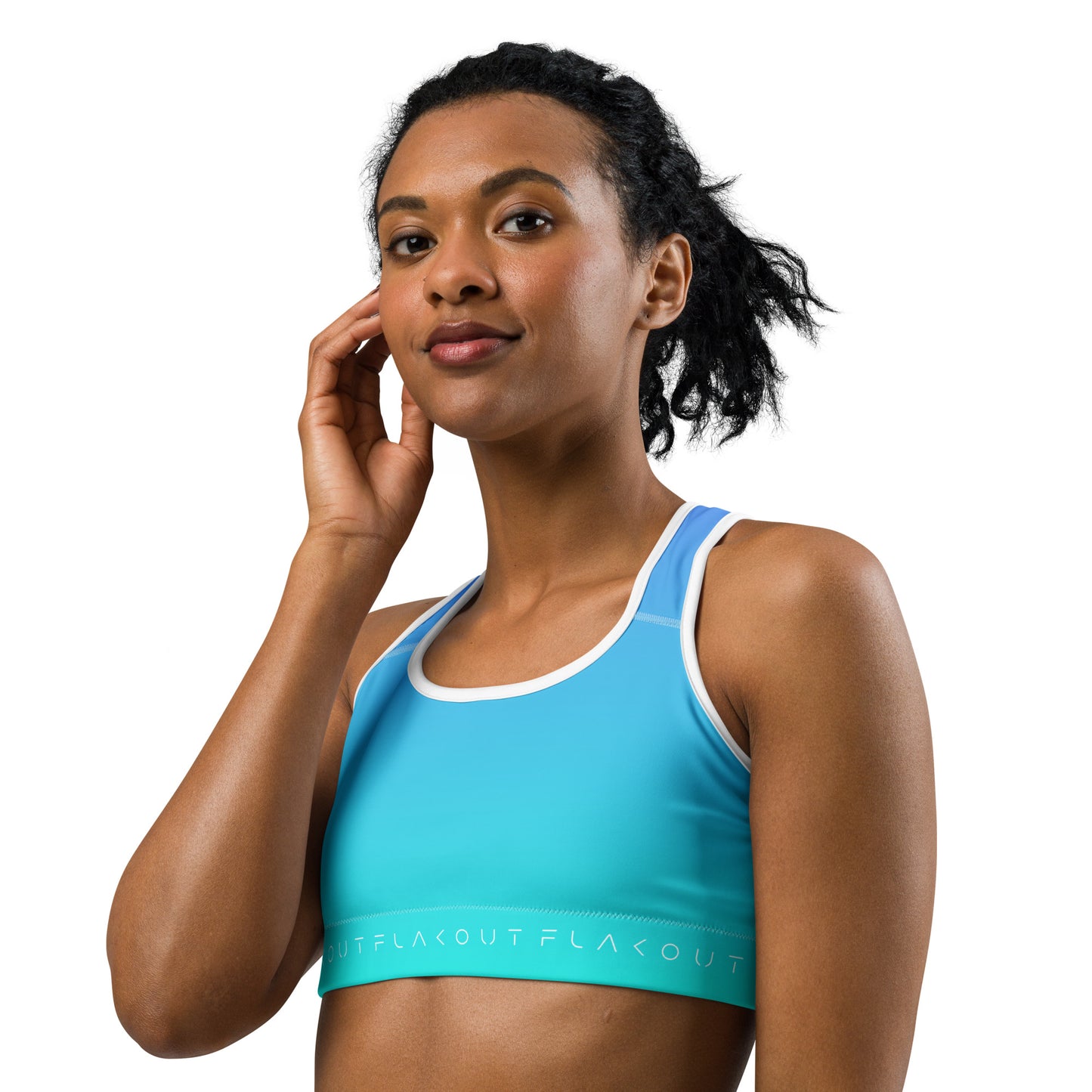 Turquoise Whisper Women's Sports Performance Bra - FLAKOUT