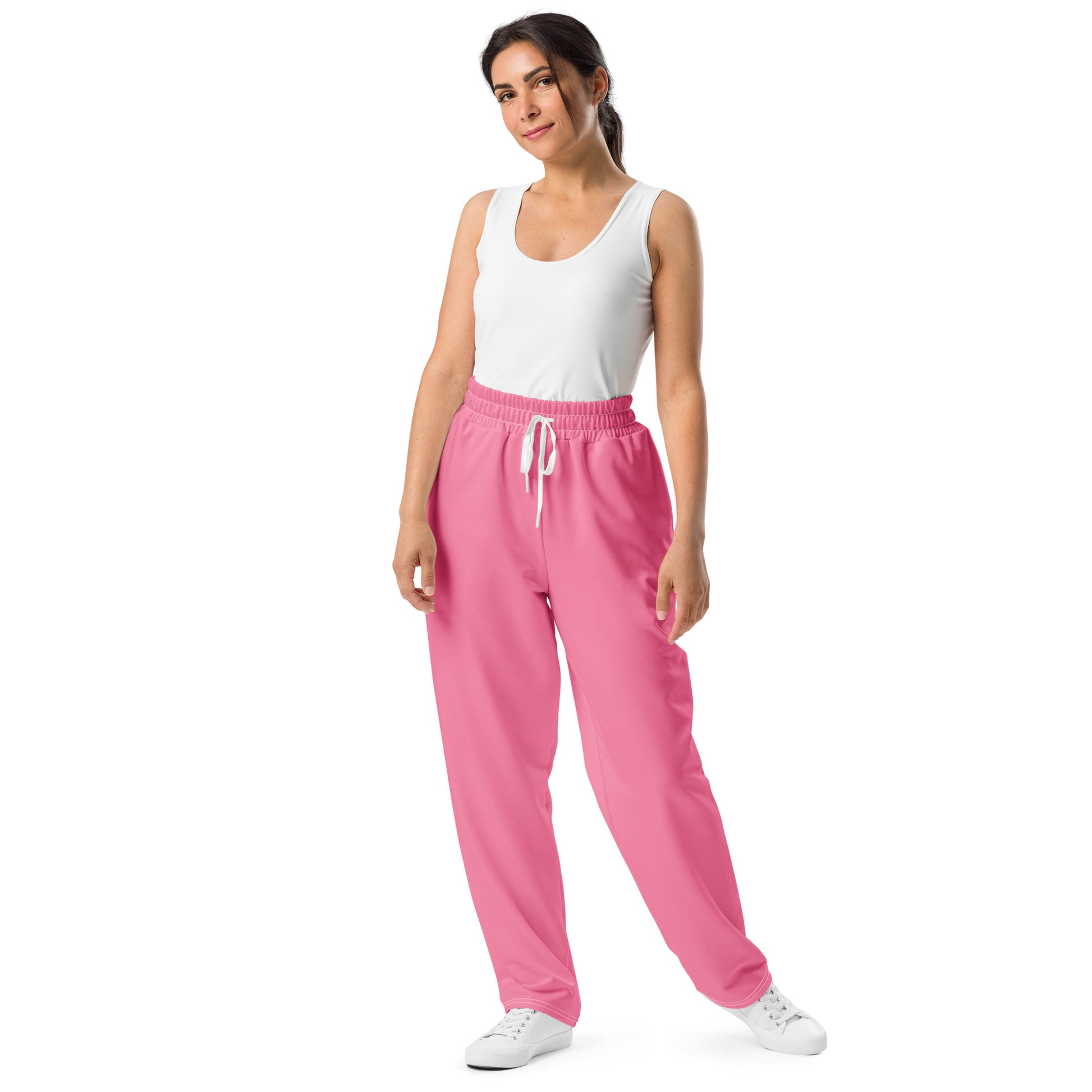 Women's Wide-leg Recycled Joggers - Pink - FLAKOUT