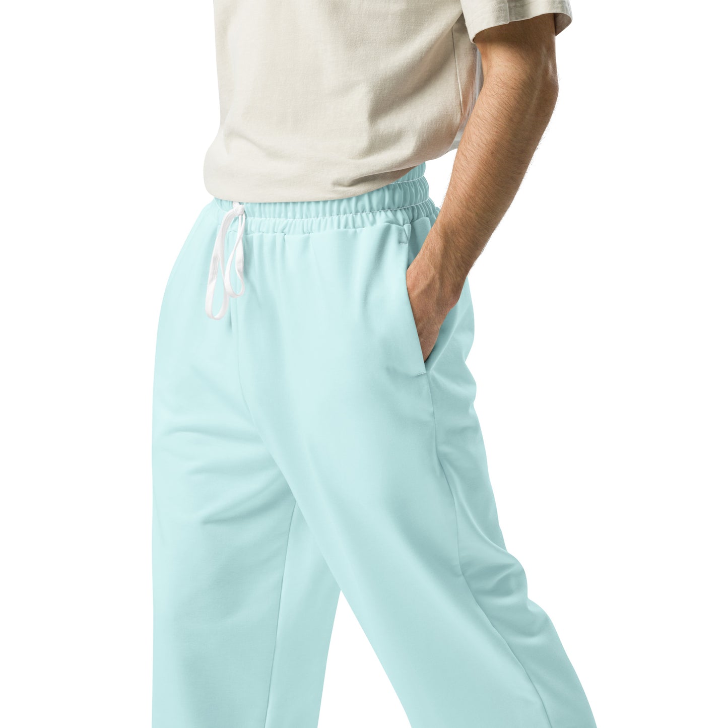 Unisex Wide-leg Recycled Joggers - Light Blue - FLAKOUT