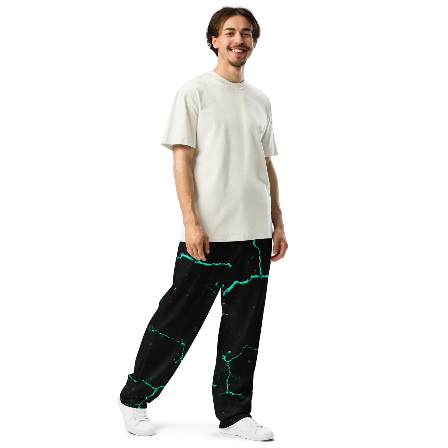 Galactic Glow Unisex Wide-leg Recycled Joggers - FLAKOUT