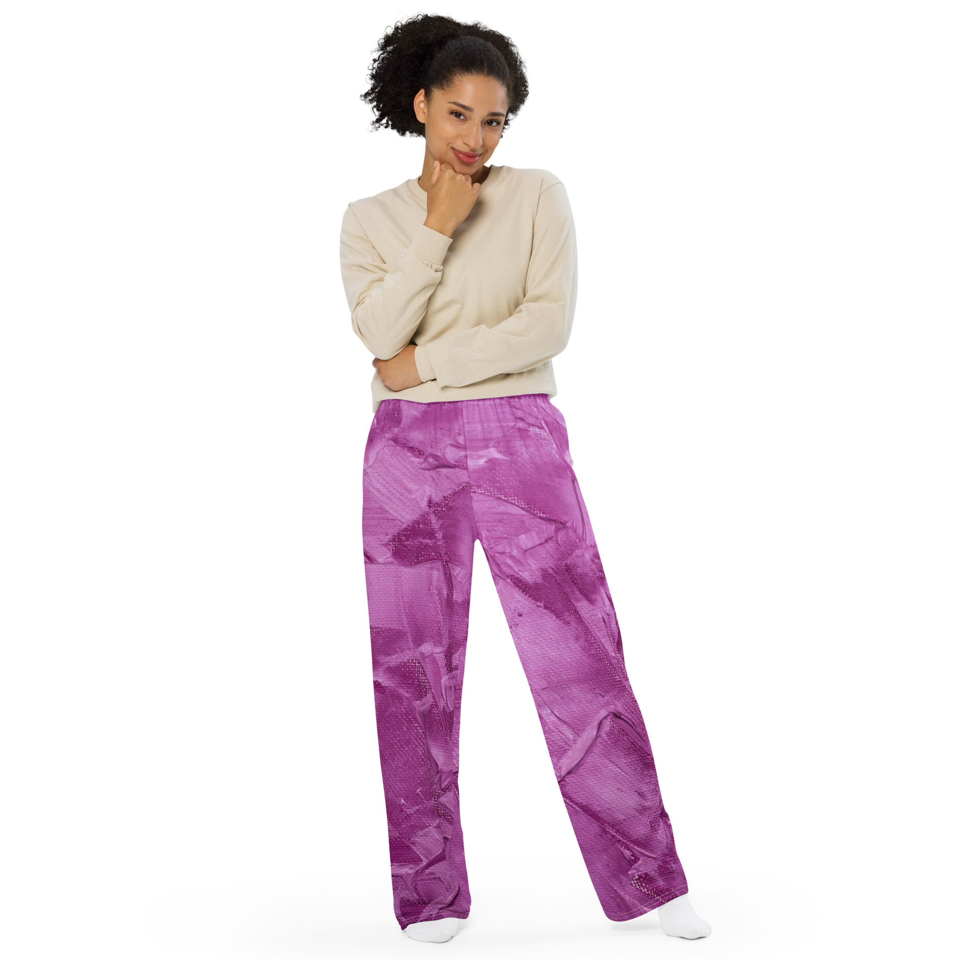 Ebonized Mulberry Women's Wide-leg Pants - FLAKOUT