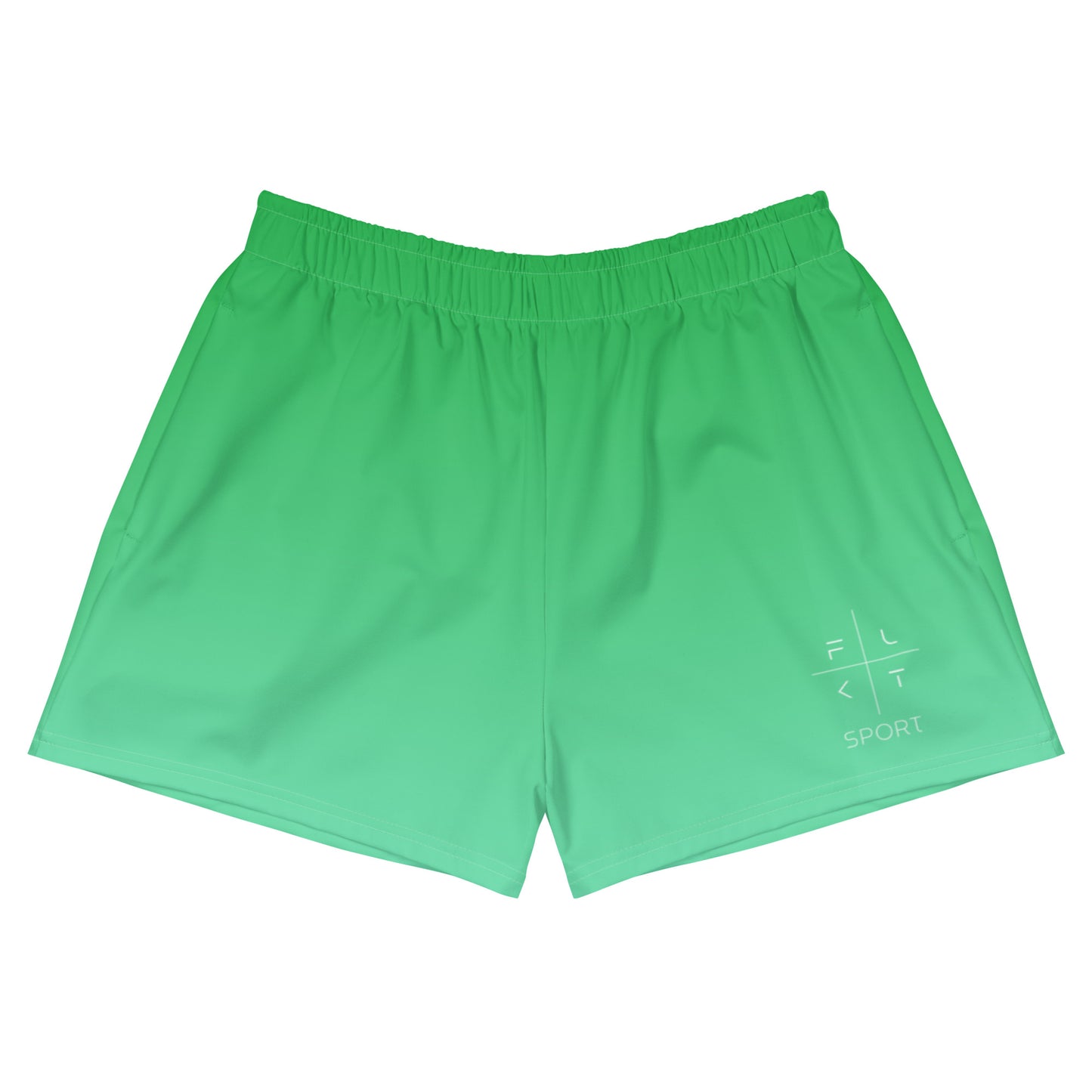 FLAKOUT Sport Emerald Oasis Women’s Recycled Athletic Shorts - FLAKOUT