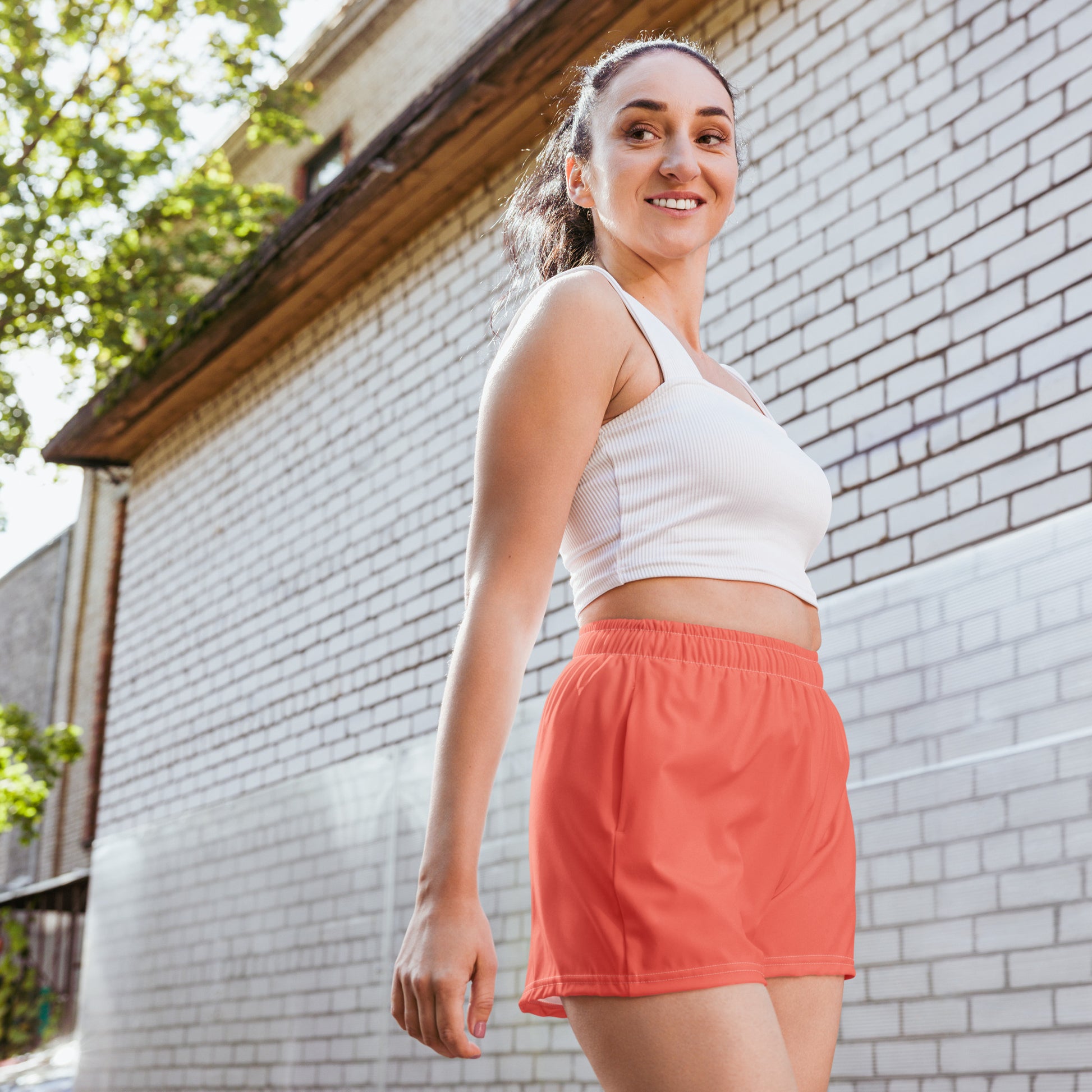 FLAKOUT Sport Coral Crush Women’s Recycled Athletic Shorts - FLAKOUT