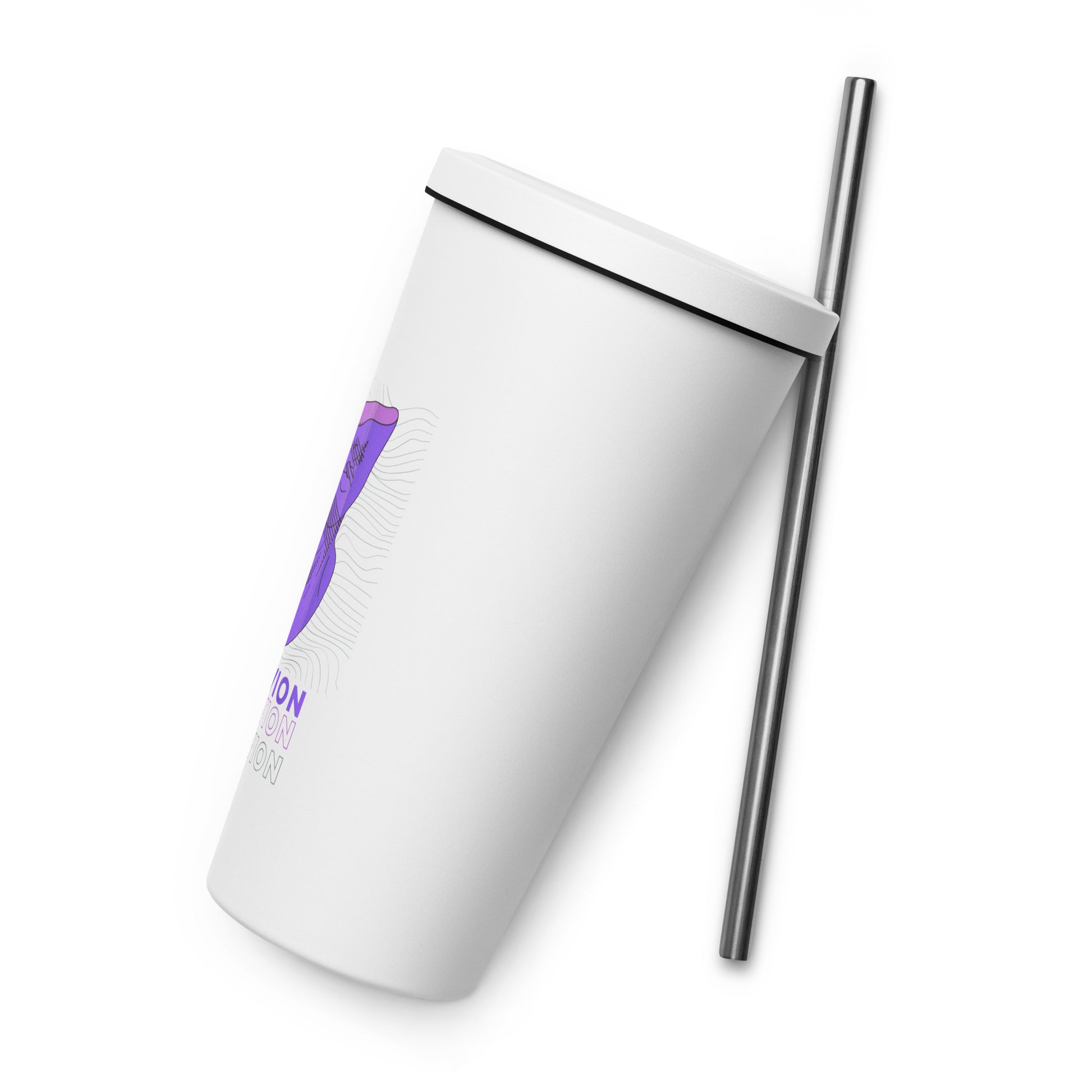 Violet Veil Of Oblivion Insulated Tumbler With A Straw - FLAKOUT