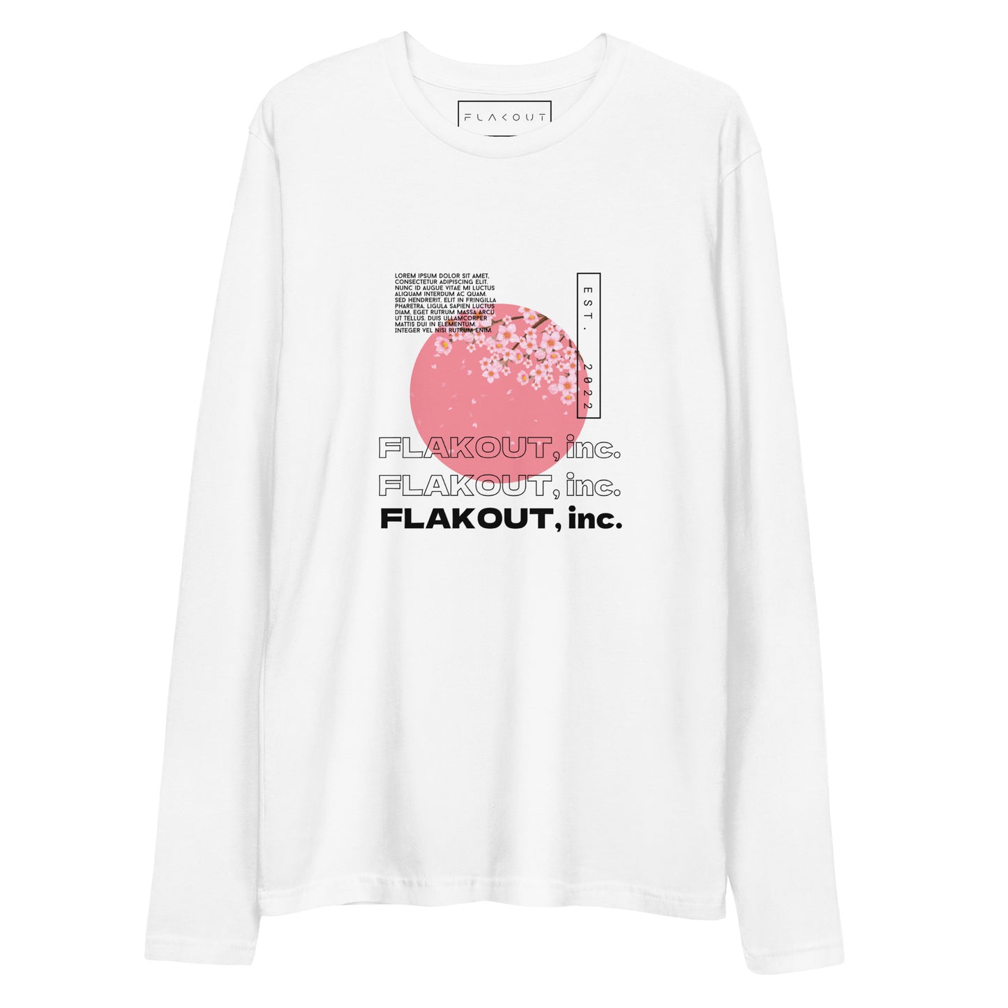 Zen Blossom Long Sleeve Fitted Crew Neck Tee - FLAKOUT