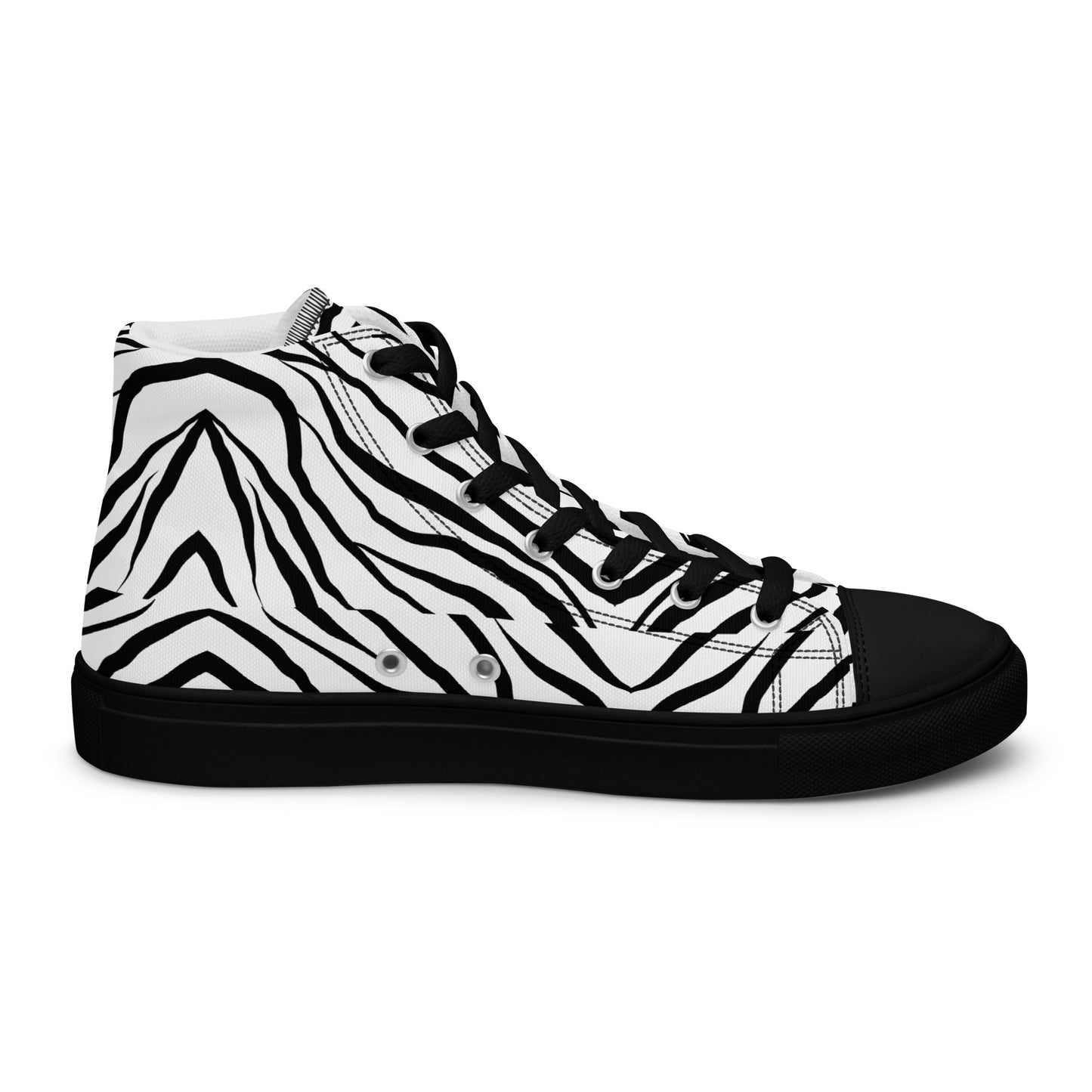 Striped Zebra Vibrance Men’s High Top Canvas Shoes - FLAKOUT