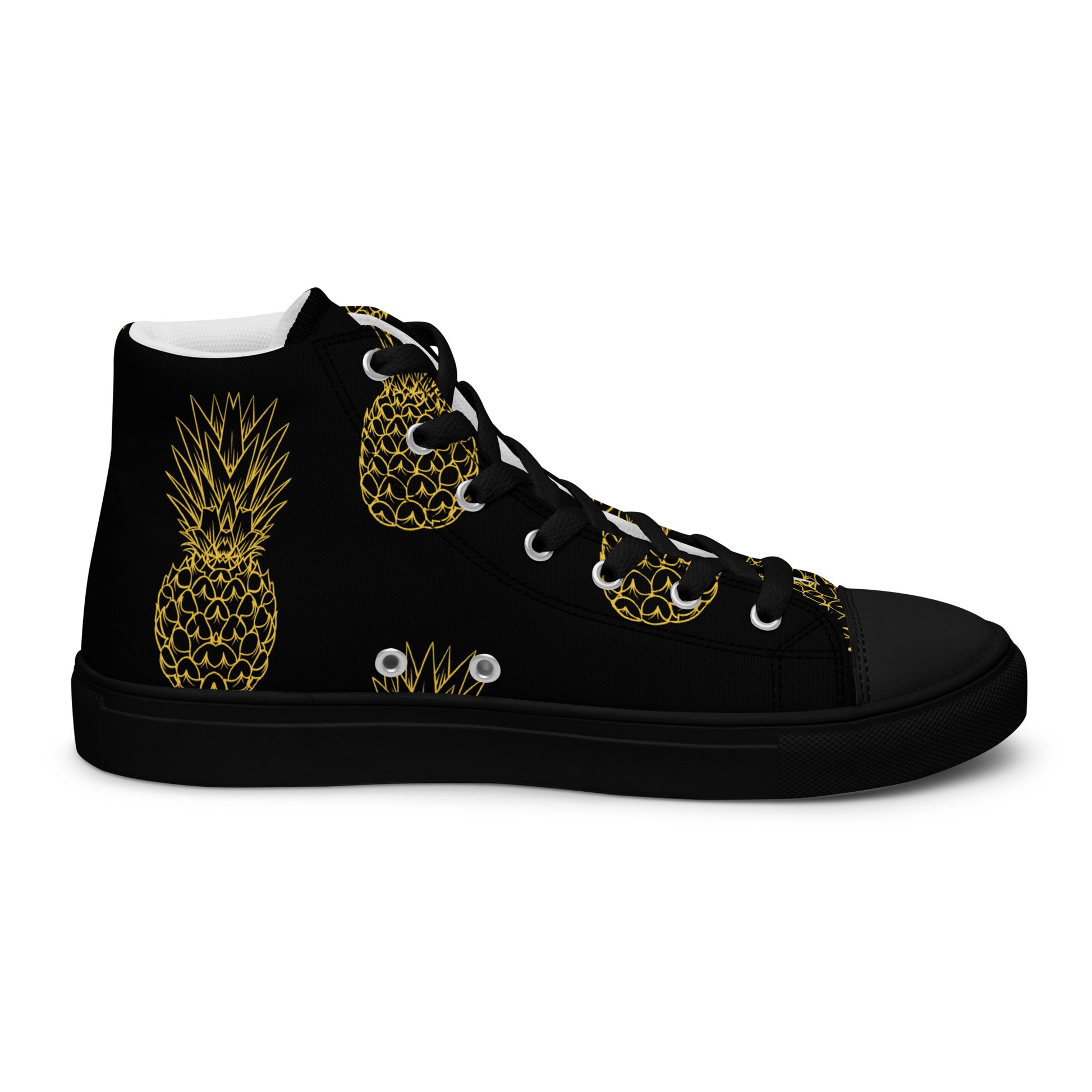 Pineapple Bliss Men’s High Top Canvas Shoes - FLAKOUT