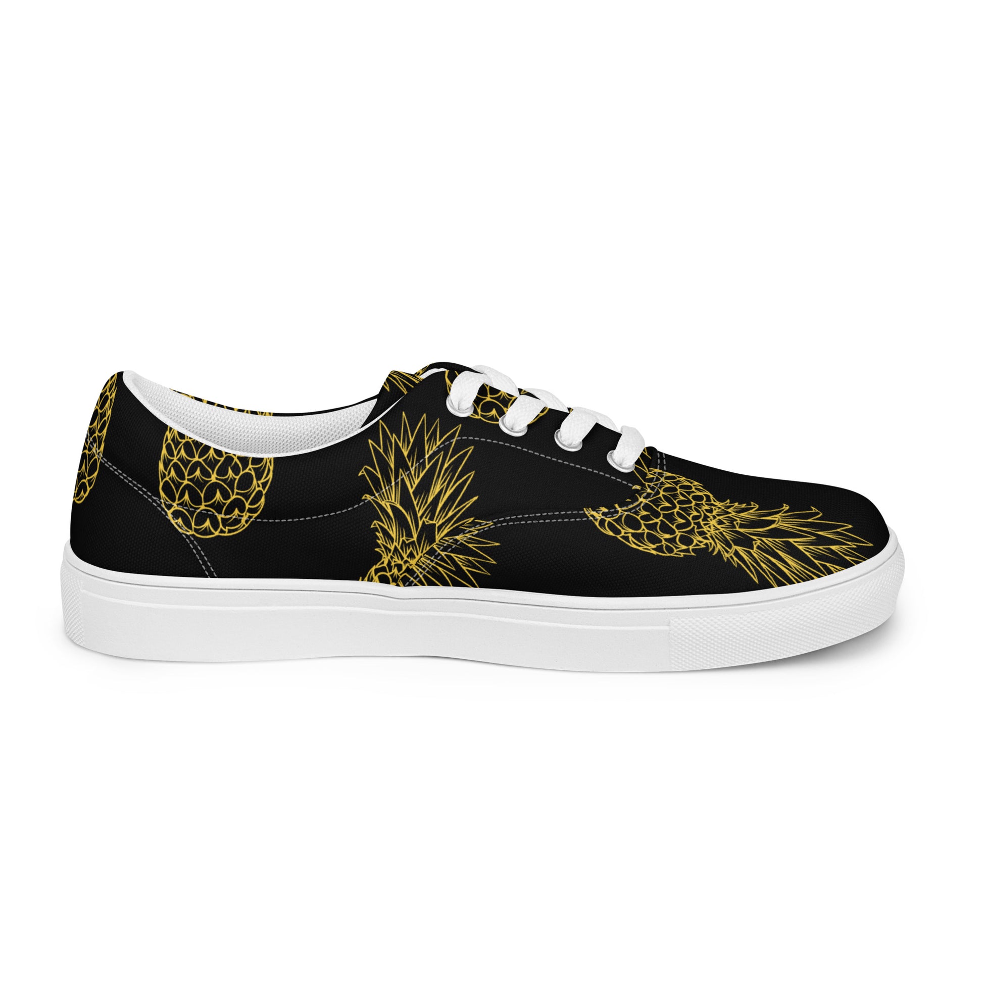 Pineapple Bliss Men’s Lace-up Canvas Shoes - FLAKOUT