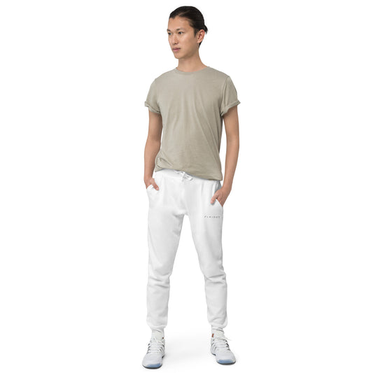 Fleece Sweatpants Flakout Embroidered Logo White - FLAKOUT