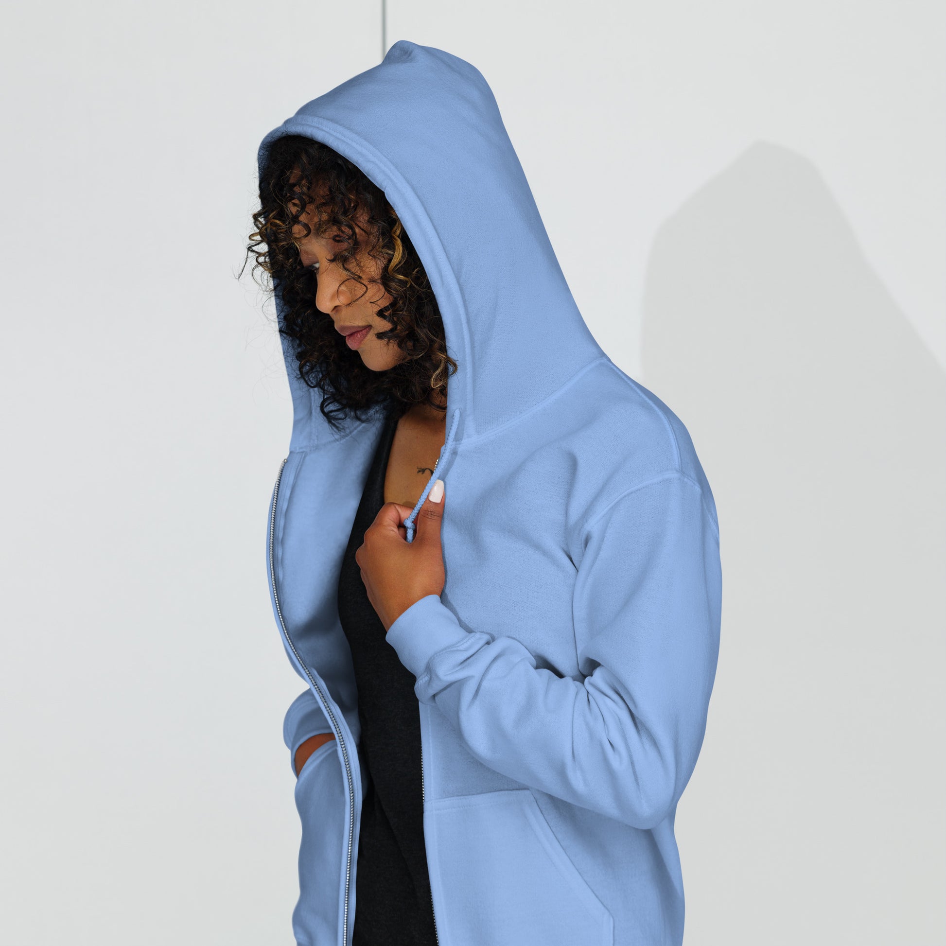 Flakout. Heavy Harmony Fusion Zip Hoodie - Carolina Blue - FLAKOUT