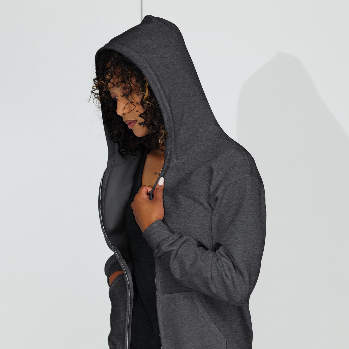 Flakout. Heavy Harmony Fusion Zip Hoodie - Dark Heather - FLAKOUT