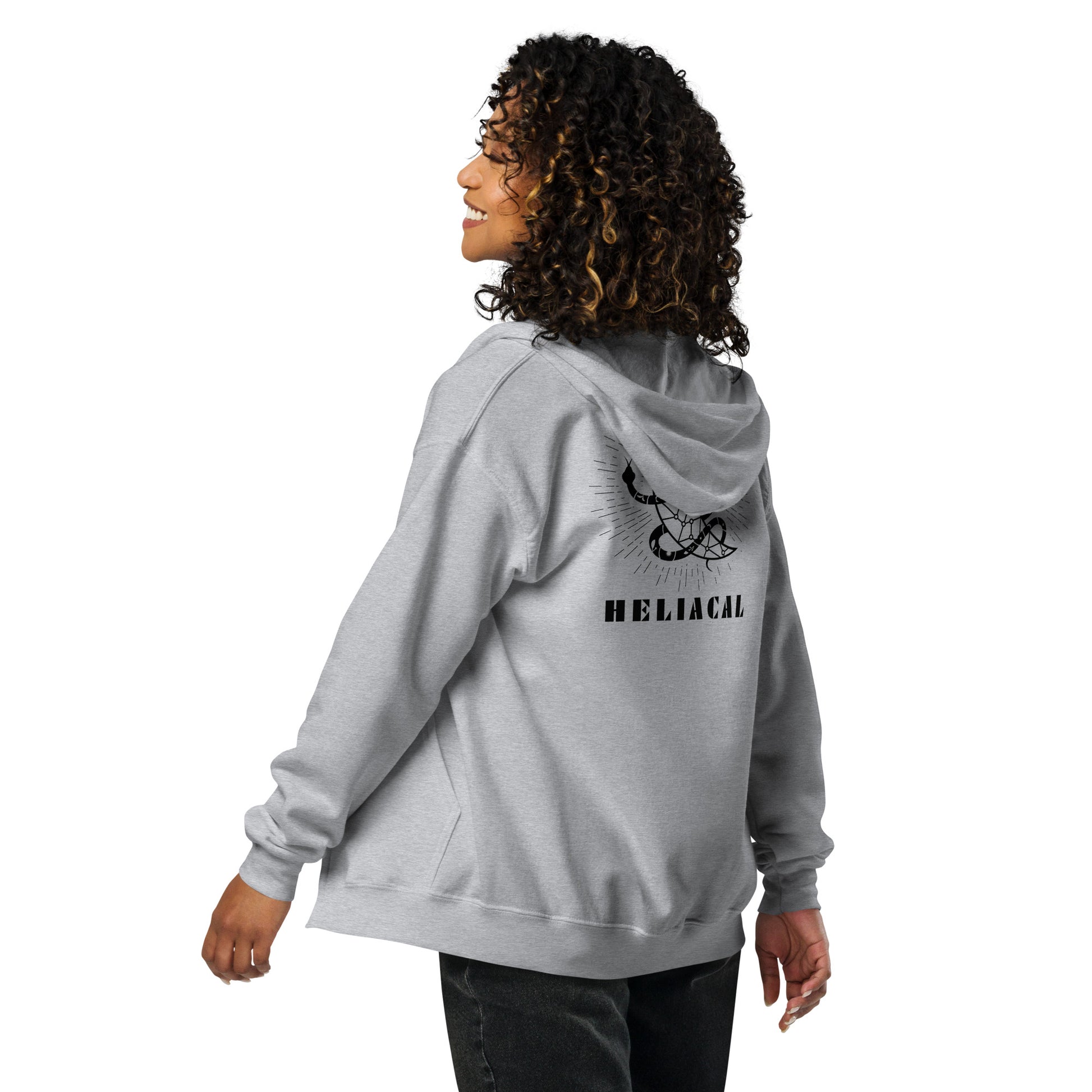 Celestial Heliacal Glow Heavy Harmony Fusion Zip Hoodie - Sport Grey - FLAKOUT