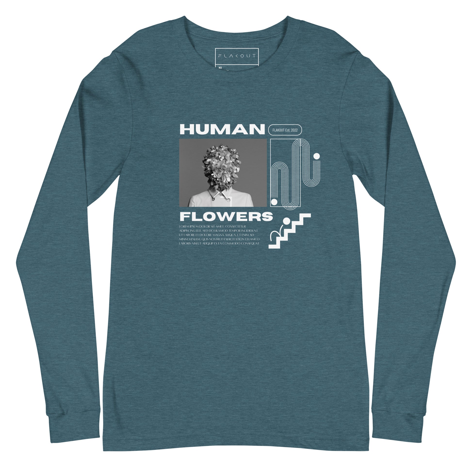 Human Flowers Floral Blooming Long Sleeve Tee - FLAKOUT