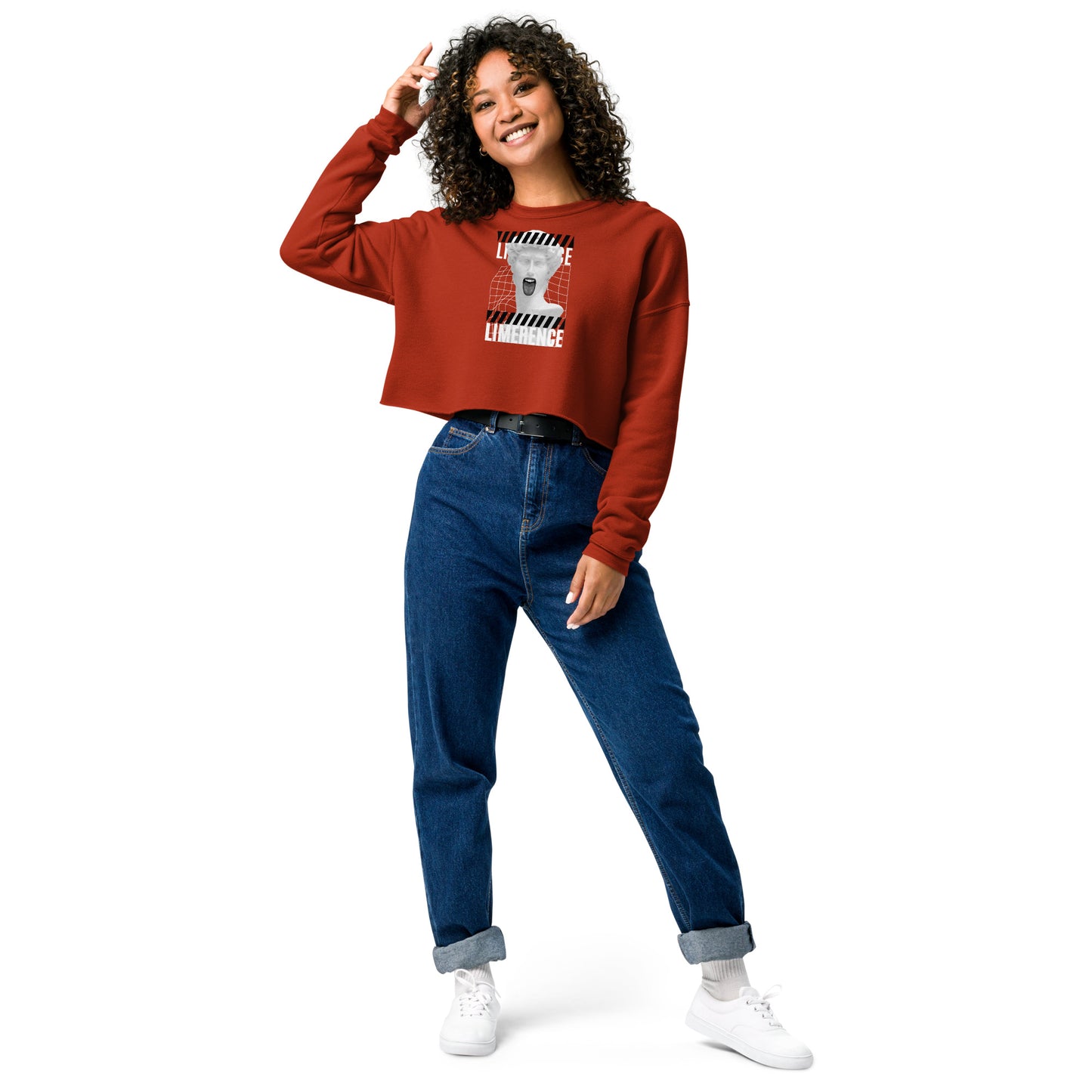 Limerence Women's Crop Sweatshirt - Brick - FLAKOUT