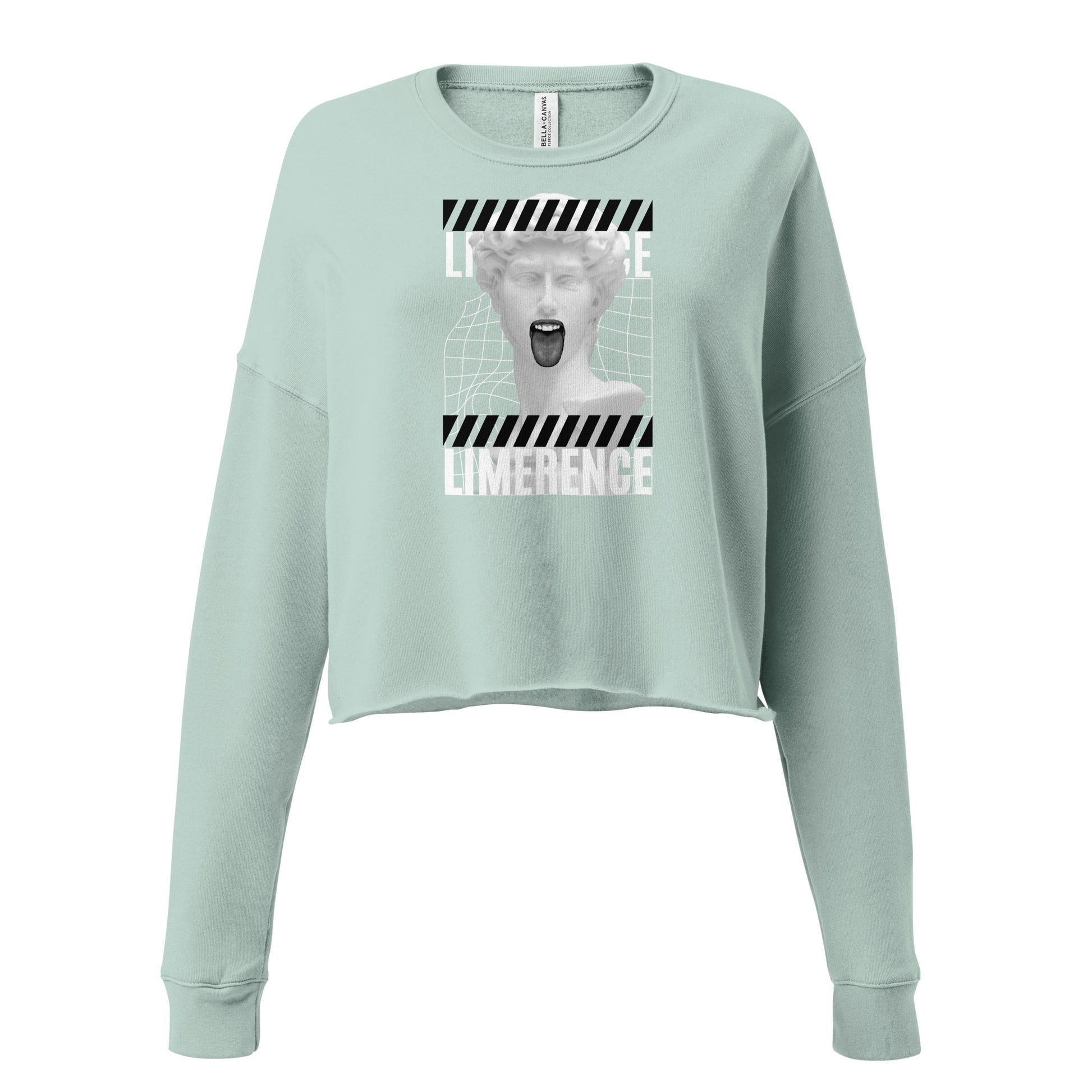 Limerence Women's Crop Sweatshirt - Dusty Blue - FLAKOUT