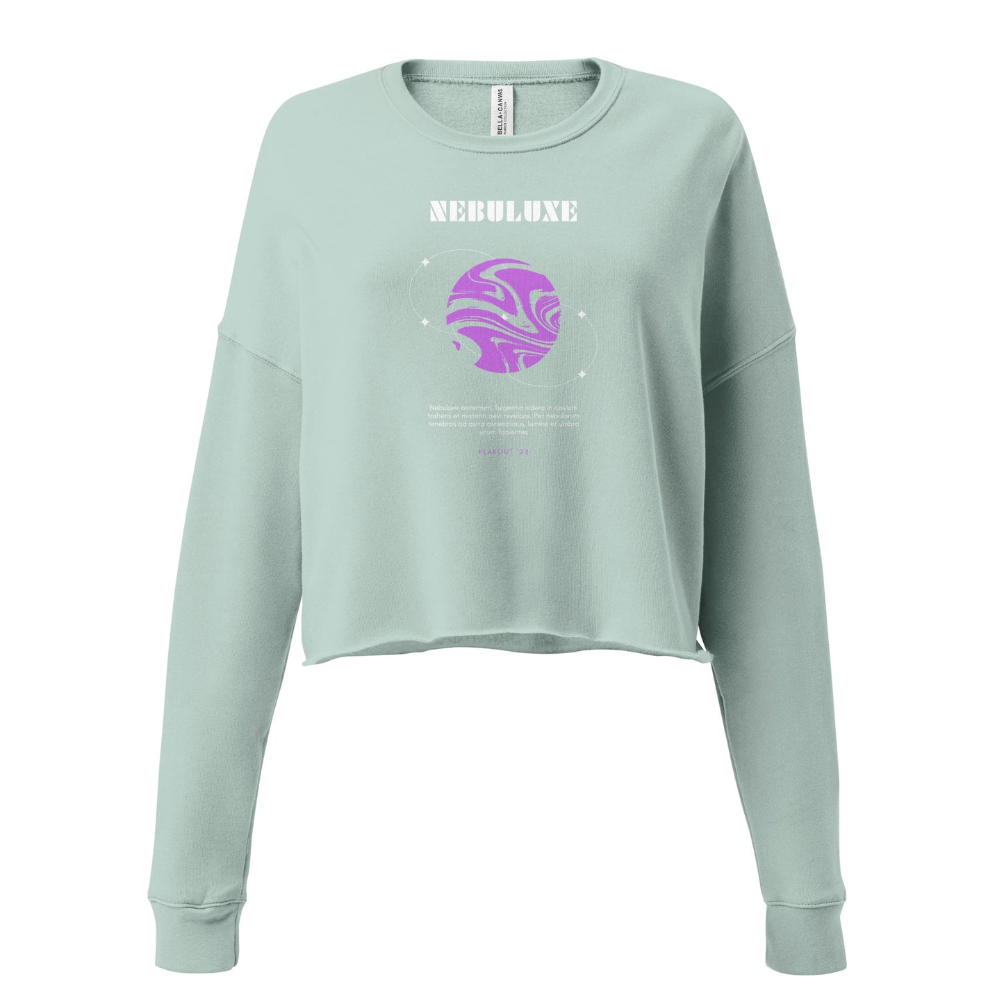 Nebuluxe Brilliance Women's Crop Sweatshirt - Dusty Blue - FLAKOUT