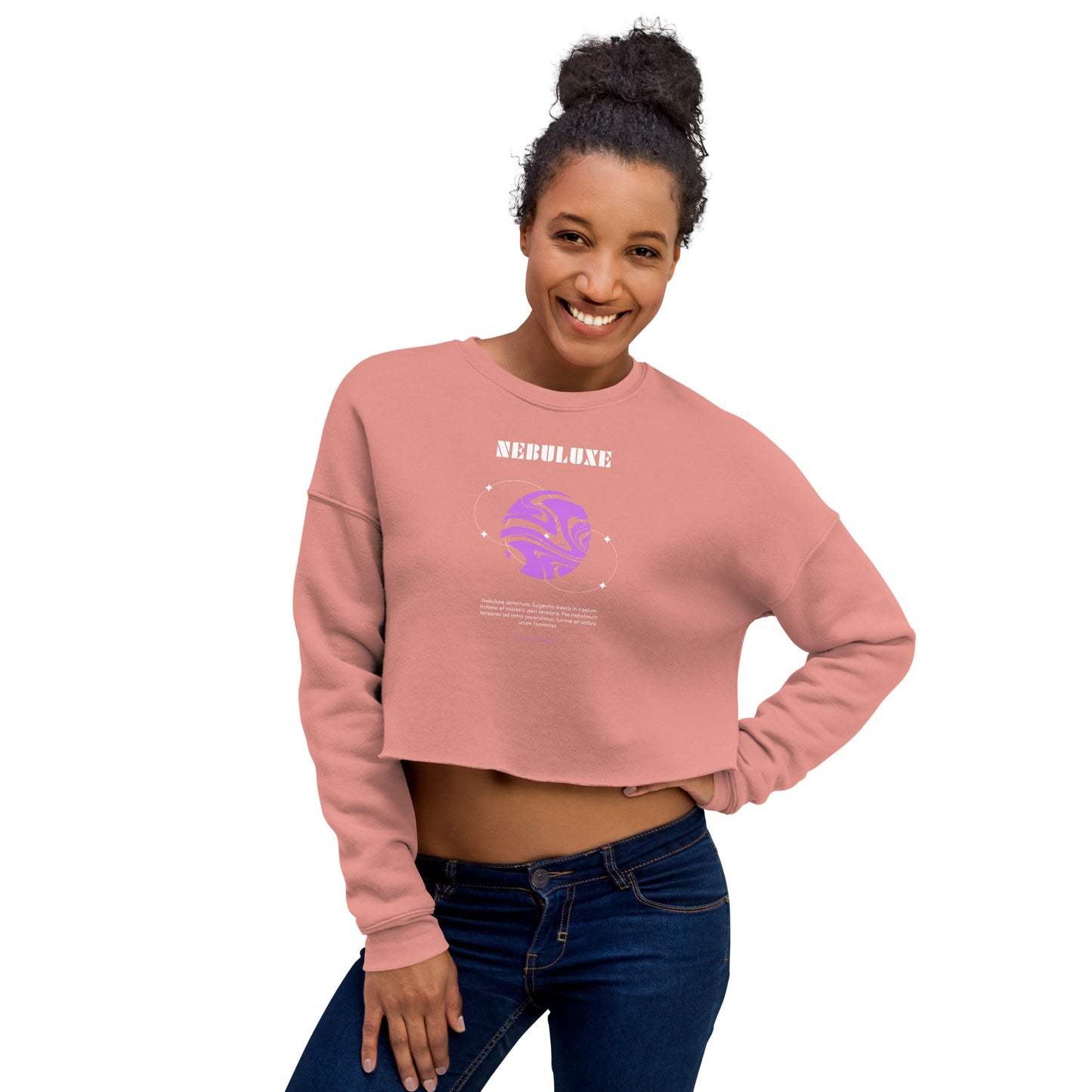 Nebuluxe Brilliance Women's Crop Sweatshirt - Mauve - FLAKOUT