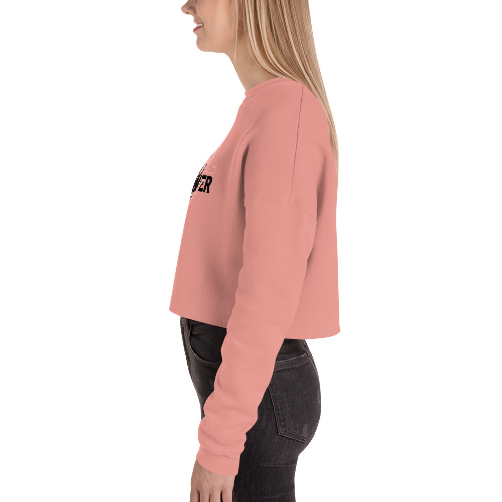 Queenly Girl Power Rebellion Women's Crop Sweatshirt - Mauve - FLAKOUT