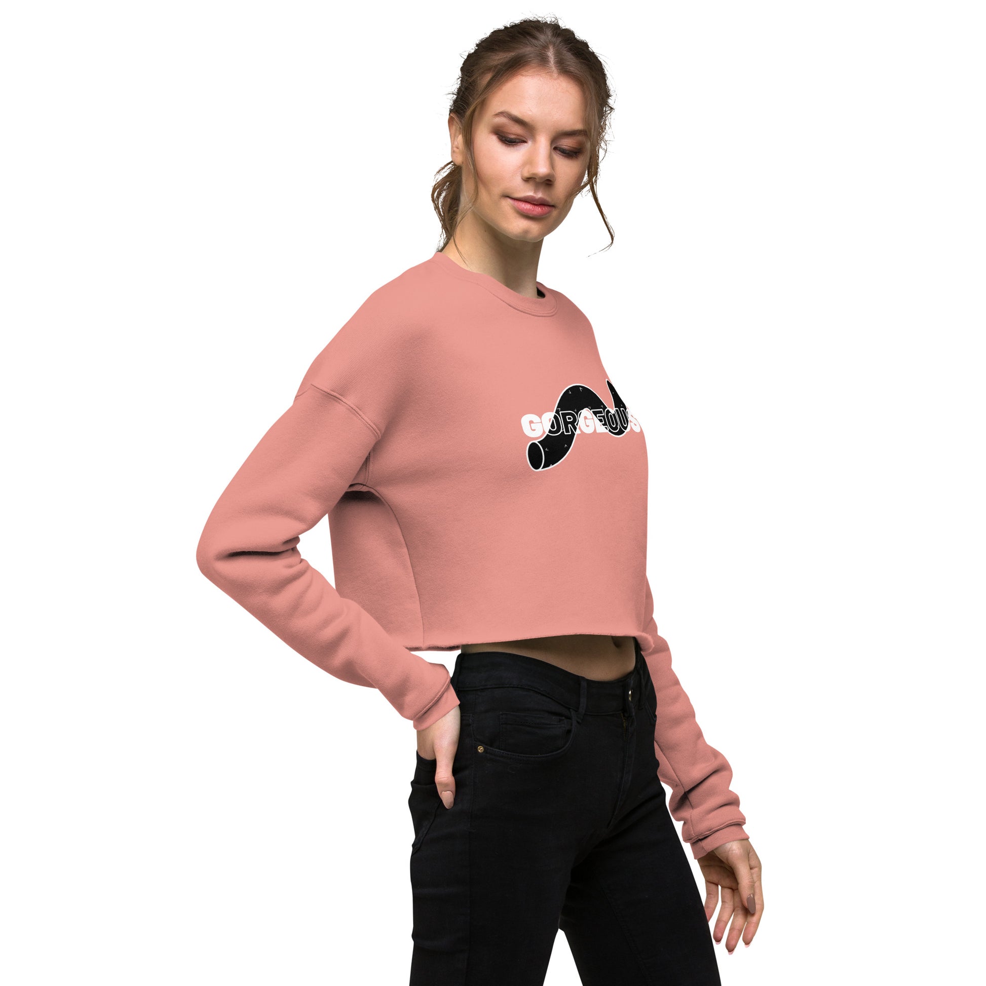 Gorgeous Opullent Allure Women's Crop Sweatshirt - Mauve - FLAKOUT