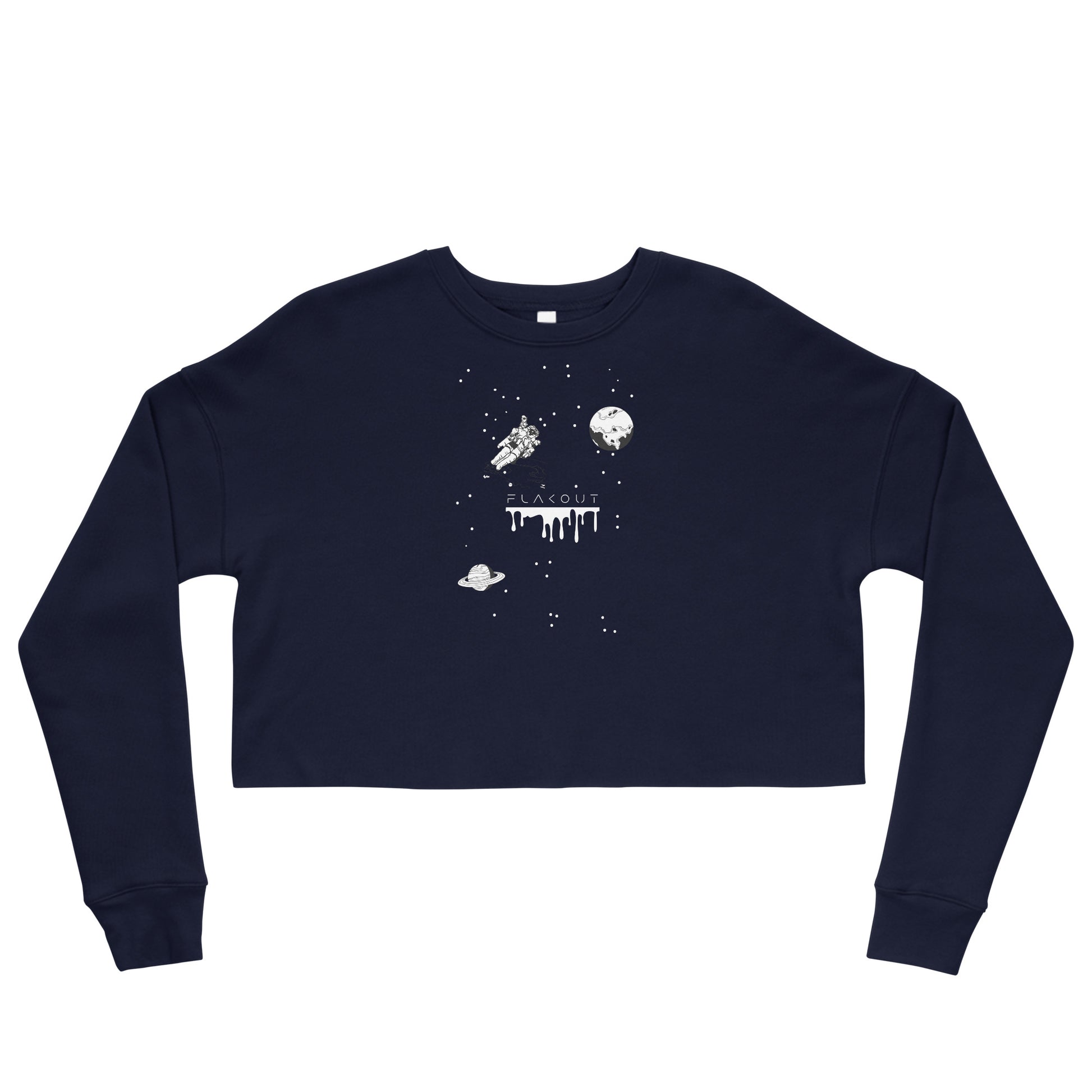 Astronaut Women's Crop Sweatshirt - Navy - FLAKOUT