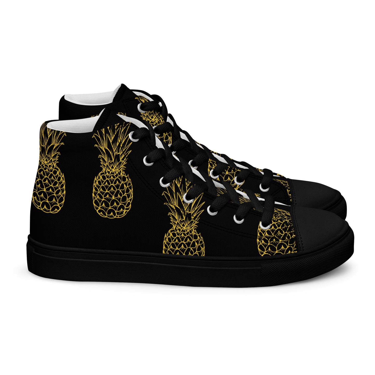 Pineapple Bliss Women's High Top Canvas Shoes - FLAKOUT