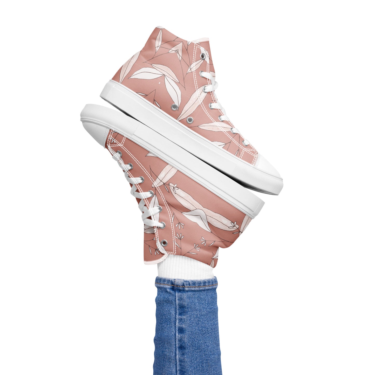 Feathered Finesse Women's High Top Canvas Shoes - FLAKOUT