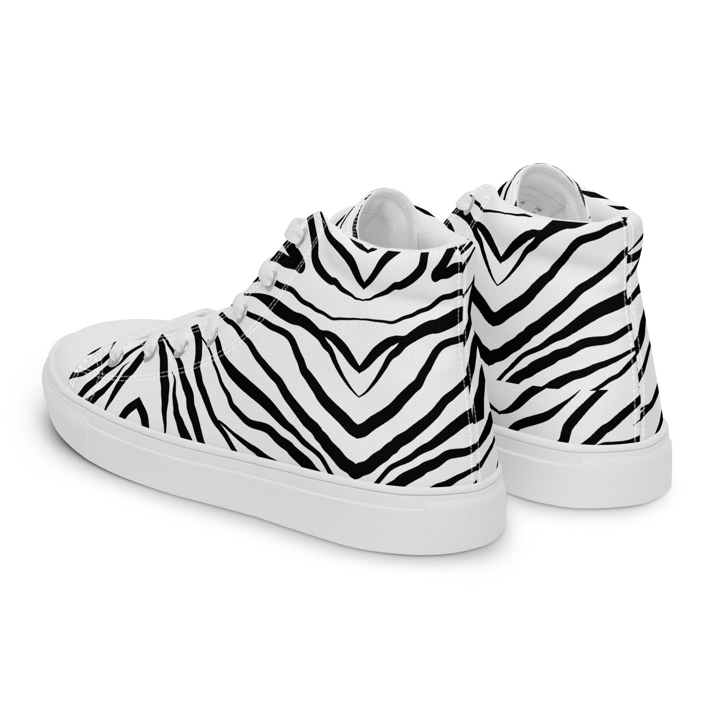 Striped Zebra Vibrance Women’s High Top Canvas Shoes - FLAKOUT