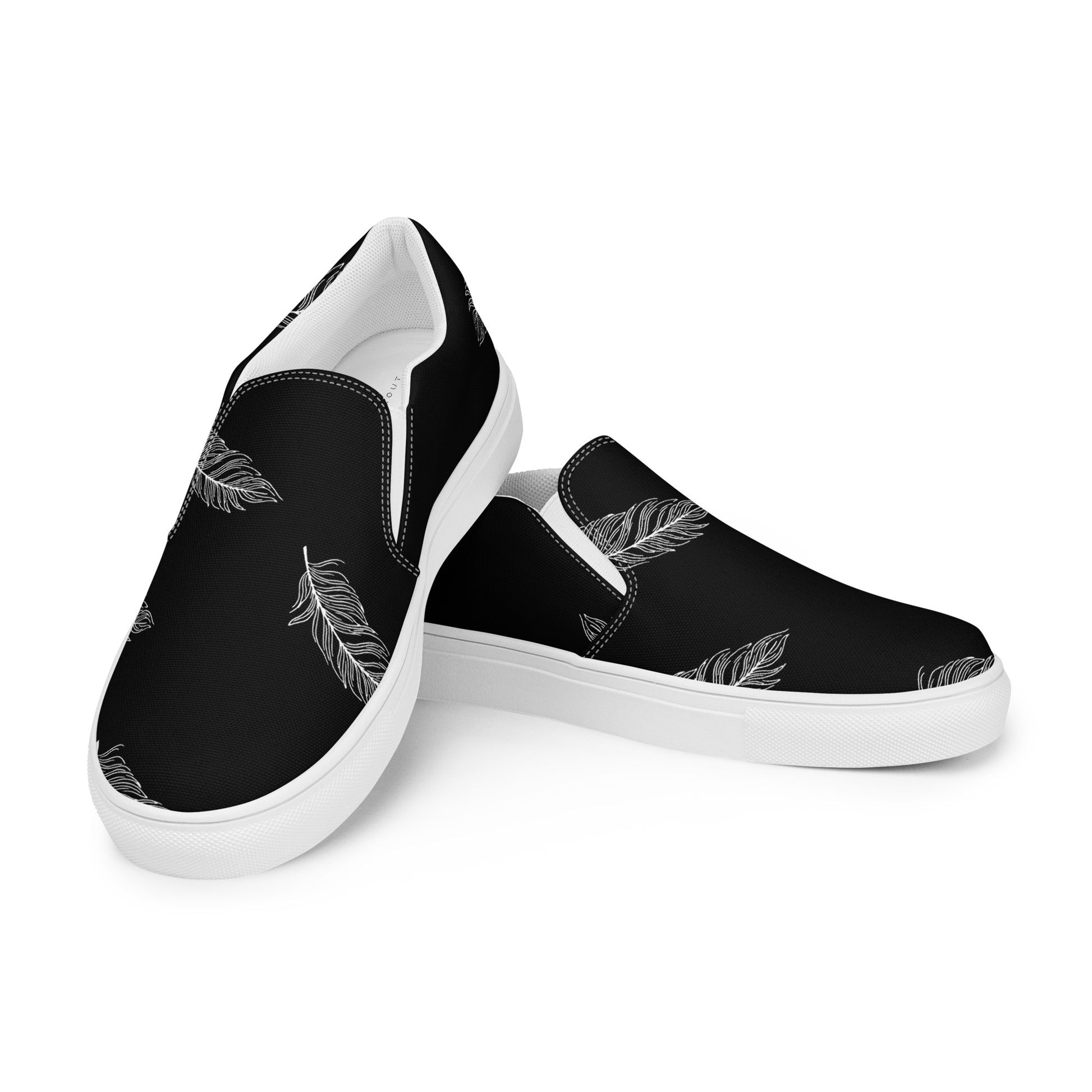 Ethereal Plumes Women’s Slip-On Canvas Shoes - FLAKOUT