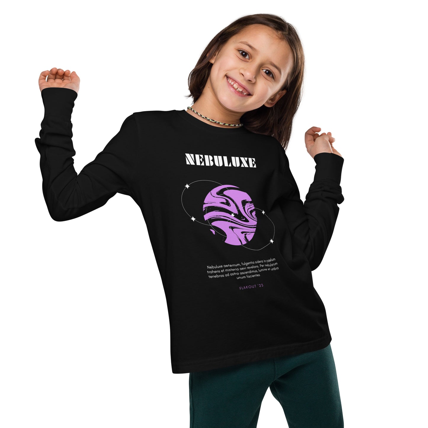 Nebuluxe Brilliance Kid's Long Sleeve Tee - FLAKOUT