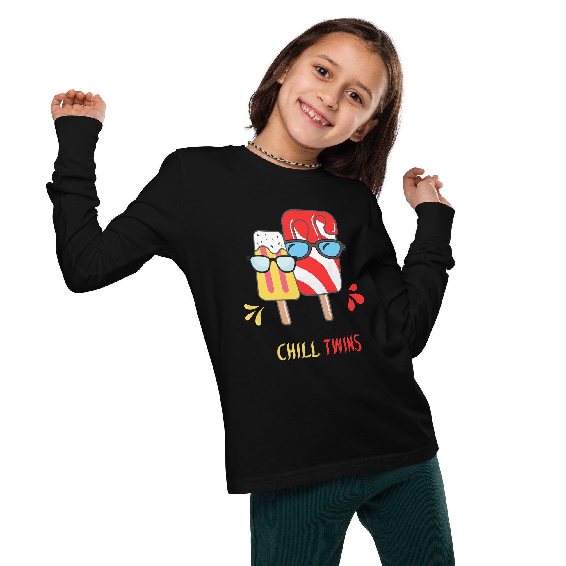 Chill Twins Unisex Kid's Long Sleeve Tee - FLAKOUT