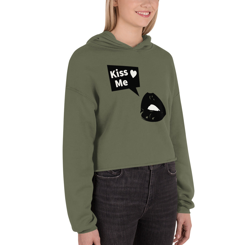 Sweet Talker Kiss Me Women's Crop Hoodie - FLAKOUT