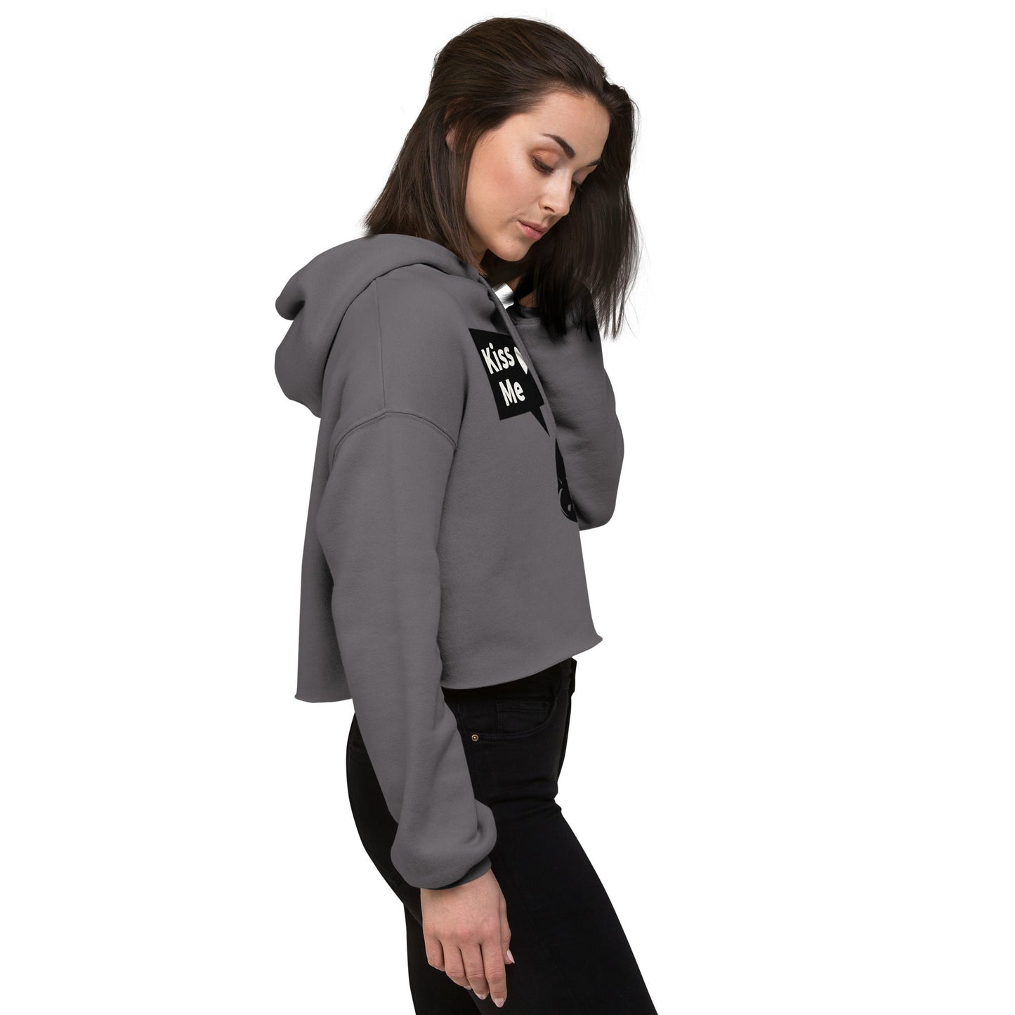 Sweet Talker Kiss Me Women's Crop Hoodie - FLAKOUT