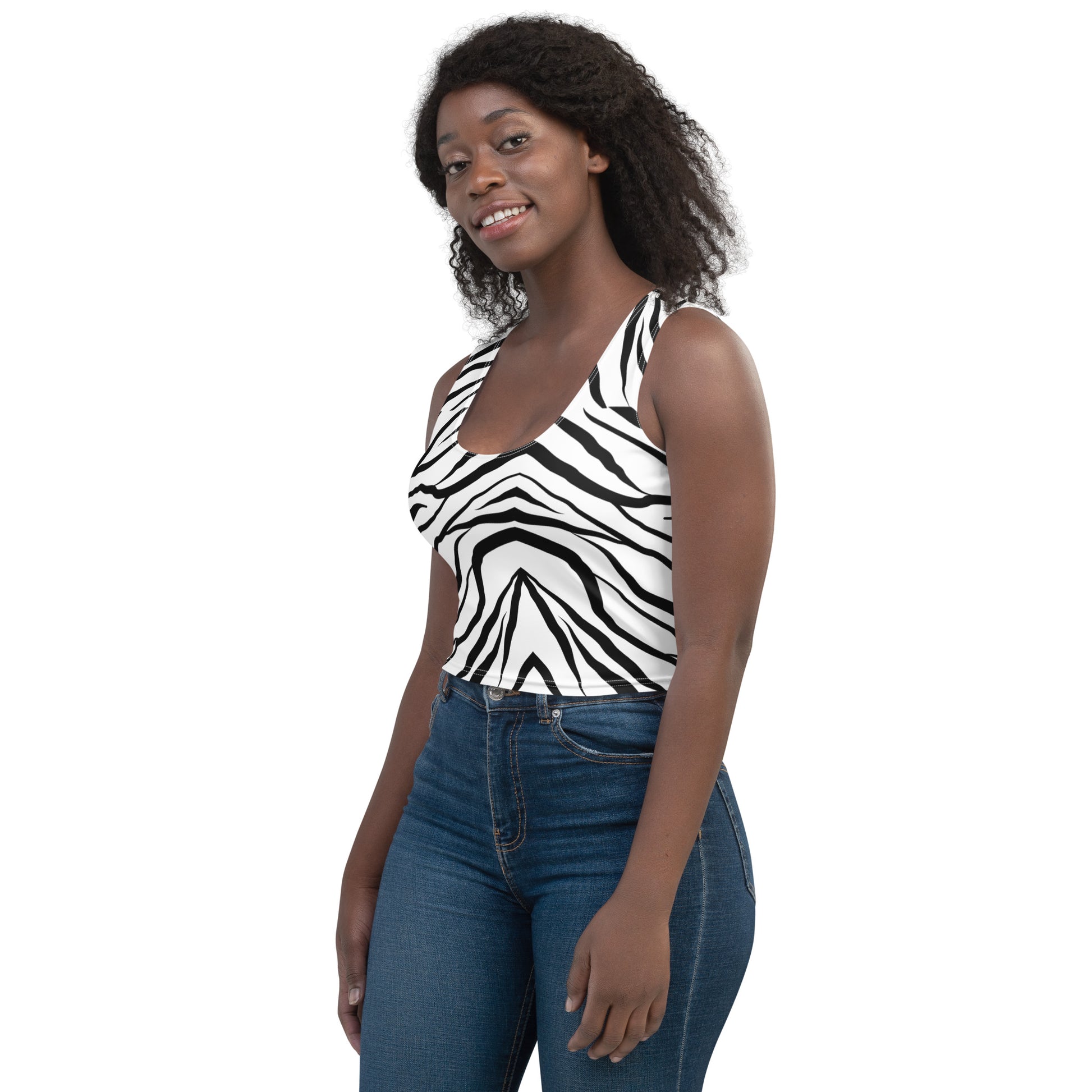 Striped Zebra Vibrance Women's Crop Top - FLAKOUT