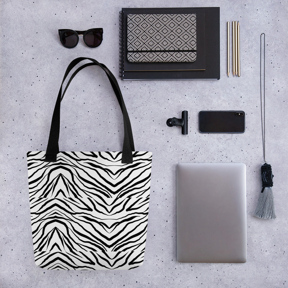 Striped Zebra Vibrance Tote Bag - FLAKOUT