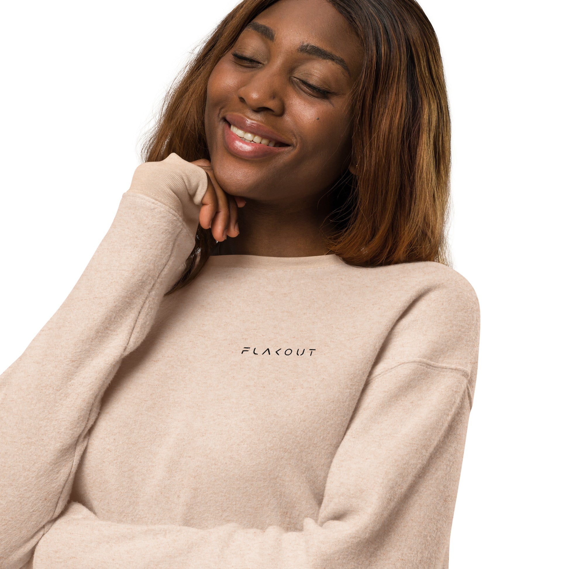 Sueded Fleece Sweatshirt Flakout Embroidered Logo - FLAKOUT